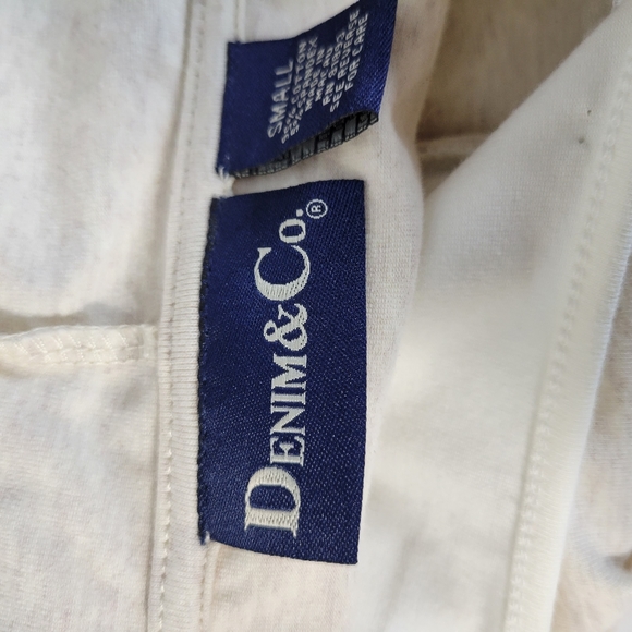 Womans Denim & Co Oat Meal/Off White hooded pullover knit top Size Small - Picture 5 of 7